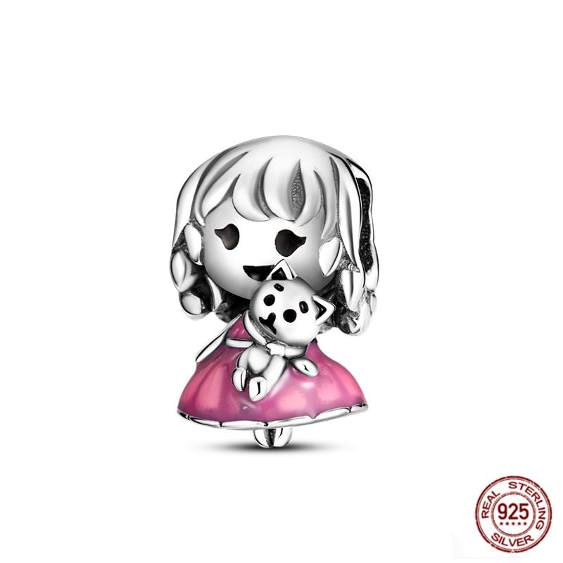 925 Стерлинговое Серебро Красочный Ловец Снов Светящийся Светлячок Подарок Самолет Земля Шармы Подходят Оригинальный Подвеска DIY Изготовление Ювелирных Изделий