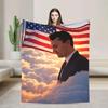 Warm Flannel Throw Blanket for Kids Camping Sofa Bed Cover  In Loving Memory of Charlie Kirk Angelic Advocate Design