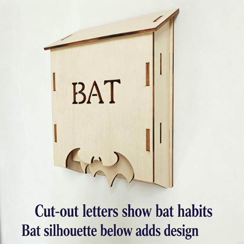 Hanging Bat Shelter House in Construction, Outdoor Bat House for Quiet Tree Placement in Backyard or Yard Use B03E