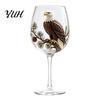 Gift for Mother on Birthday 3D Hummingbird Stemless Goblet, Floral Pattern Elegant Decorative Glass Thoughtful Sister Cup, Garden Inspired Drinkware