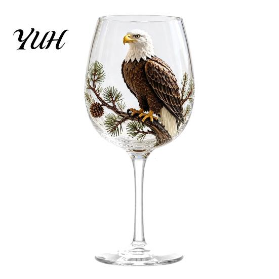 Gift for Mother on Birthday 3D Hummingbird Stemless Goblet, Floral Pattern Elegant Decorative Glass Thoughtful Sister Cup, Garden Inspired Drinkware