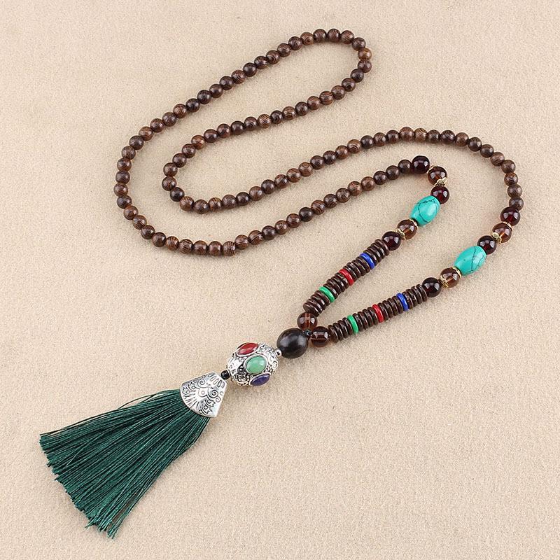 Ожерелье Непал Boho Женщины Длинный Свитер Цепи Кулон Кисточкой Винтаж Этнические Подарки