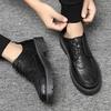2024 New Men's Shoes Casual Business Dress Leather Shoes Men's British Black Work Soft-soled Small Leather Shoes