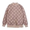 Off The Wall Check Skate Bomber Casual Comfortable Long Sleeve Jacket Women Jackets Khaki Brown VN000GQSCTG