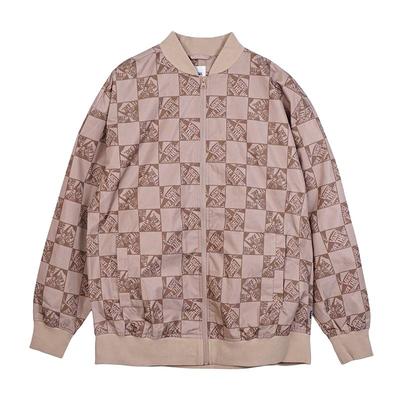 Off The Wall Check Skate Bomber Повседневная удобная куртка с длинным рукавом Женские куртки Хаки Коричневый VN000GQSCTG