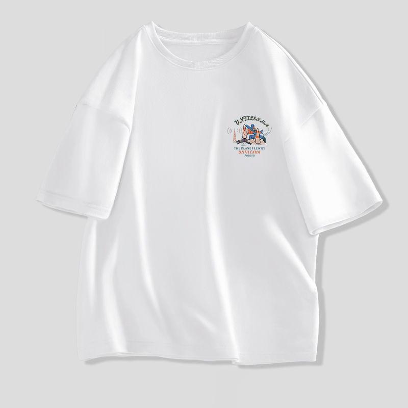 Футболка с короткими рукавами, мужская хлопковая летняя новая тяжелая свободная футболка с половиной рукавов, модная верхняя одежда