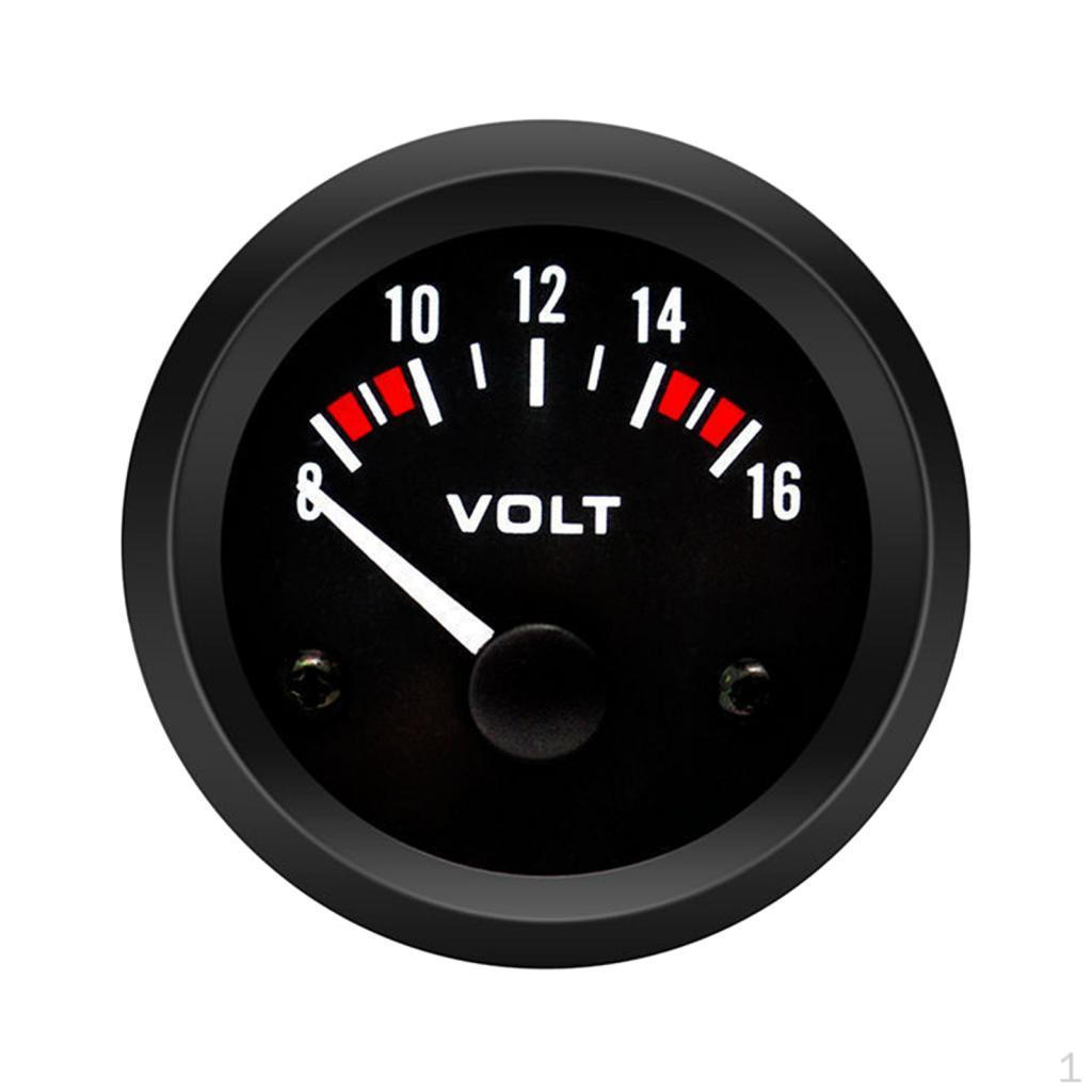 Car Voltmeter Voltage Gauge Auto Parts Measure Range 8-16 V 52mm Durable Electronic