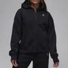 Jordan Brooklyn Solid Color Hooded Jacket With Fleece Lining And Zipper Women Outerwear Black FD7866-010