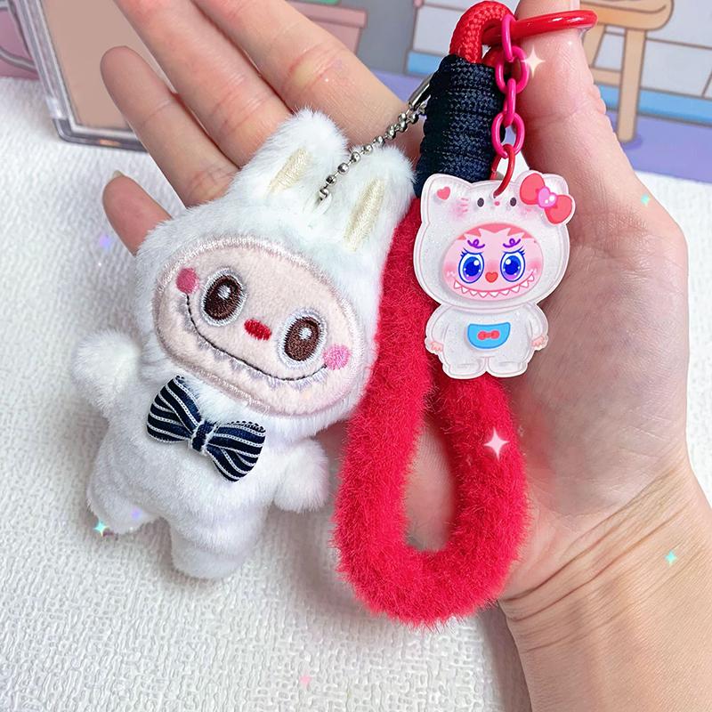 Cartoon Cute Labubu Keychain Pendant Funny Car Keychain Exquisite Creative Backpack Decoration Accessories Gifts