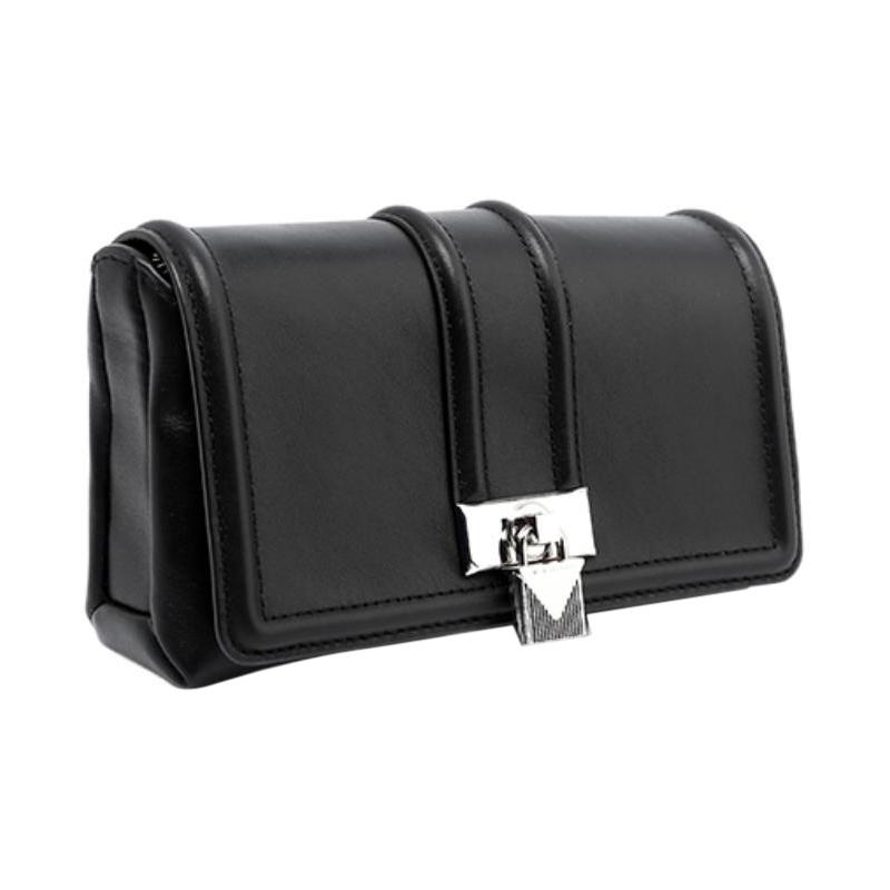 MICHAEL KORS Padlock chain shoulder strap cow leather messenger bag shoulder crossbody bag women's black