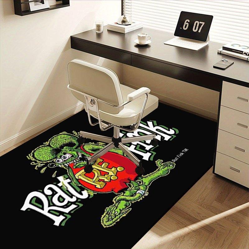 Футболка Rat Fink - Классическая зеленая футболка с мышонком и гоночной машинойОфисный коврик Идеально подходит для домашнего декора Коврик для офисного стола Коврик для офисного кресла Полиэ