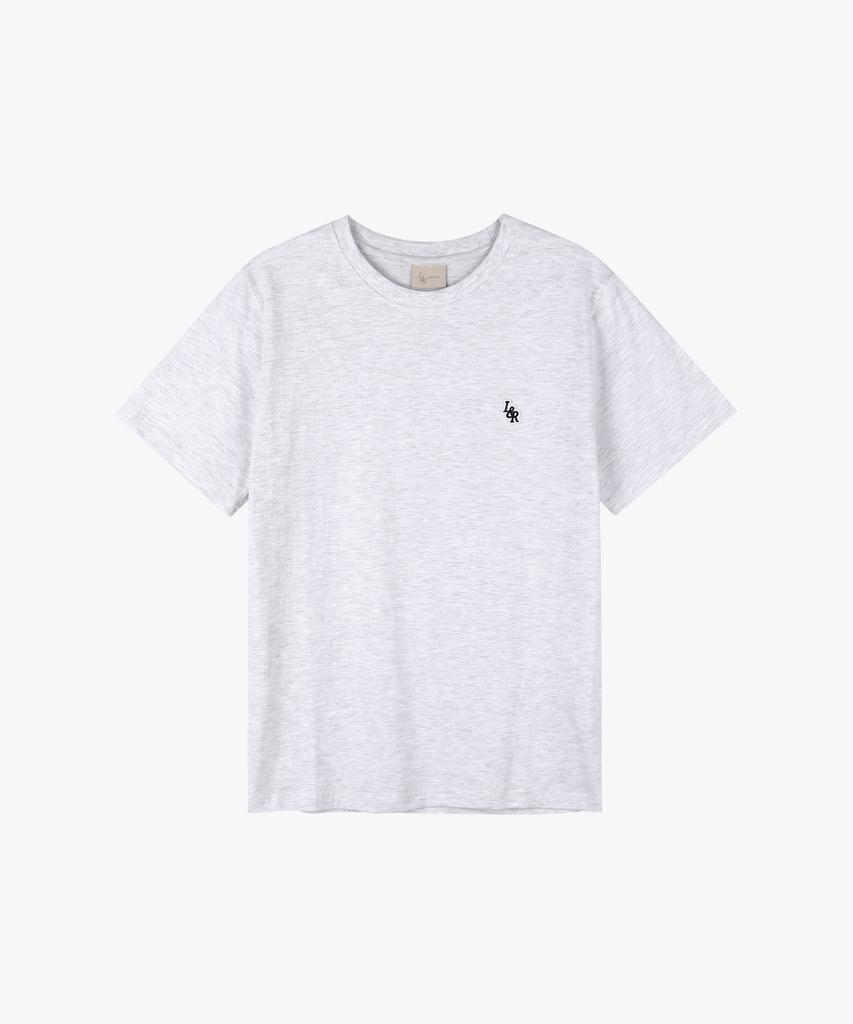 LOSSYROW L&R Patch Point Short-Sleeved T-Shirt White Melange