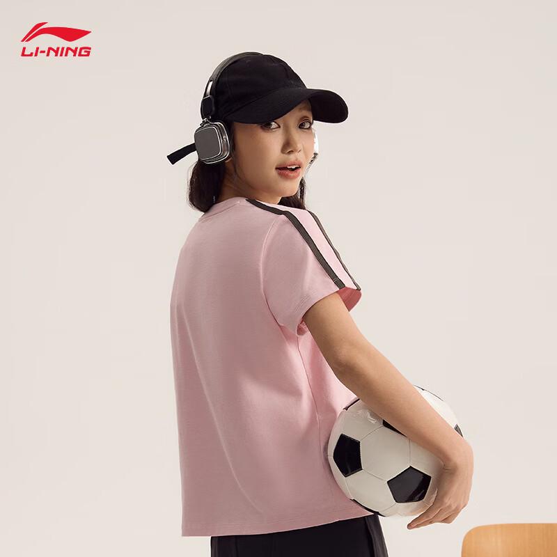 Li-Ning Женская спортивная футболка с коротким рукавом и круглым вырезом