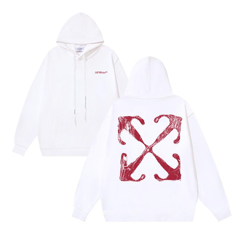 1083 Off-White 2025 Autumn/Winter New OW Retro Arrow Pattern Printed Men's and Women's Hoodie Sweatshirt