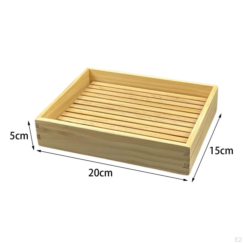 Wood Bread Board Bakery Cake Tray Cutting Removable Crumb Catcher with Holder Breakfast