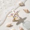 Mermaidcore White Enamel Starfish Ring for Women Pink Rhinestone Chunky Cocktail Ring Dopamine Summer Beach Jewelry Gift