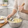 Ручная нержавеющая сталь Измельчитель мяса Деревянная ручка Картофелемялка для говядины Прочный миксер для мяса Рис