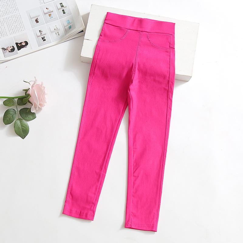 Girls' Pencil Pants Summer Thin Candy Color Children's Outerwear Leggings Tight Black