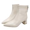 Short Boots Women's High-heeled Style New Women's Boots Medium Tube Pointed Fashion Boots Thick Heel Martin Boots