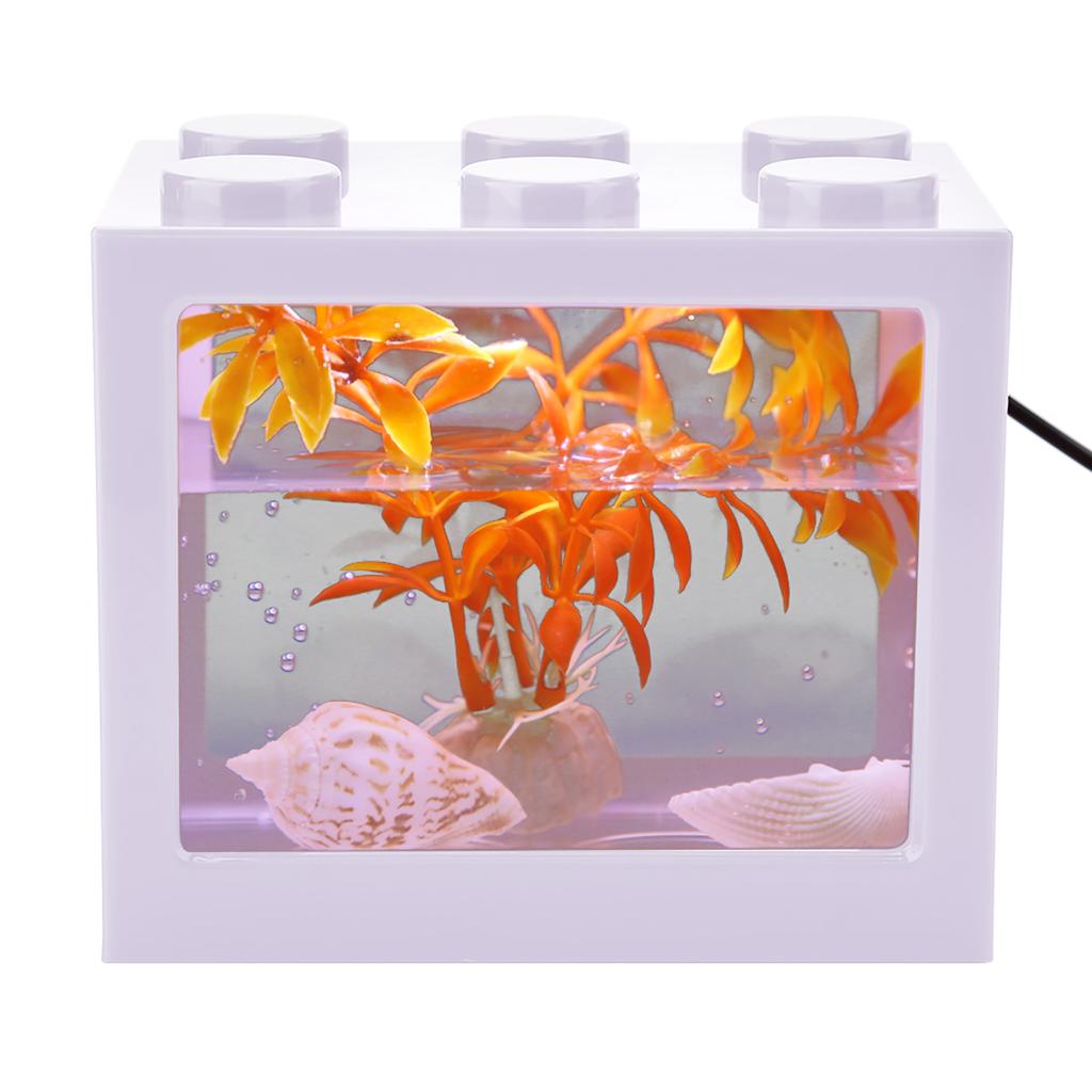 Декоративная USB LED Лампа для Аквариума Рыбка Коробка Настольный Декор(белый)