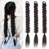 Synthetic Long Braided Ponytail Extension Rubber Band Ponytail High Temperature Fiber For Women Party Wear