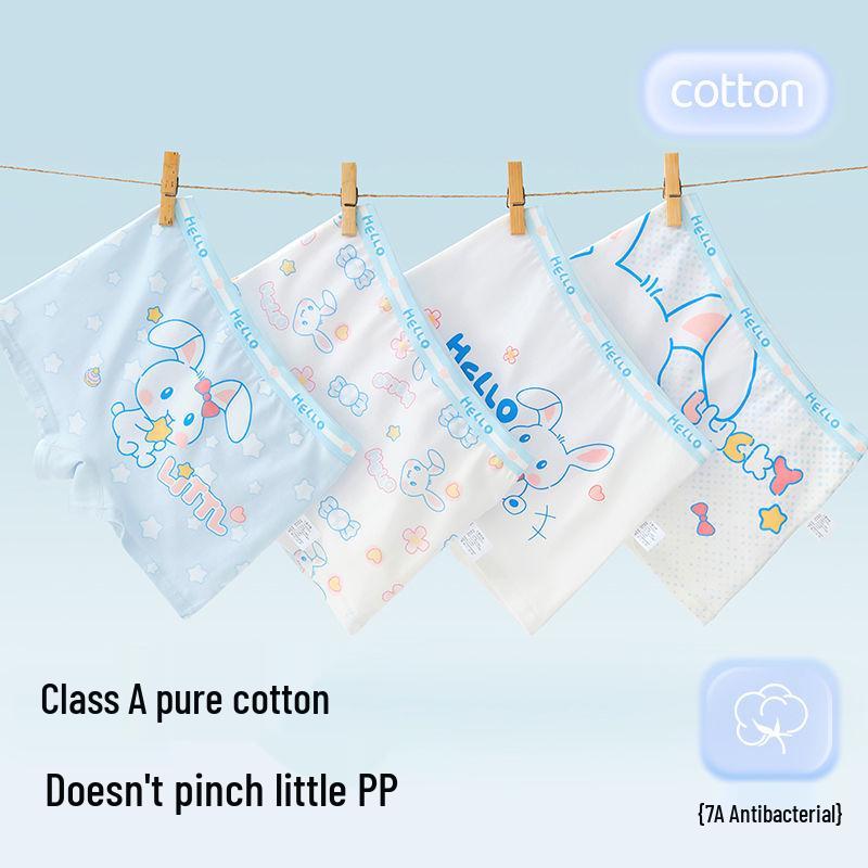 Трусы-боксеры из чистого хлопка для девочек с мультяшным рисунком - Антибактериальные, с плоской штаниной, не сдавливающие, для детей младшего и среднего школьного возраста