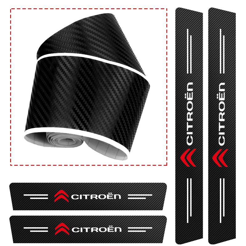 1/4/5Pcs Car Door Sill Scuff Plate Decor Carbon Fiber Stickers For Citroen VTS DS3 DS4 DS5 RD3 Cross Berlingo Jumper Cactus Saxo