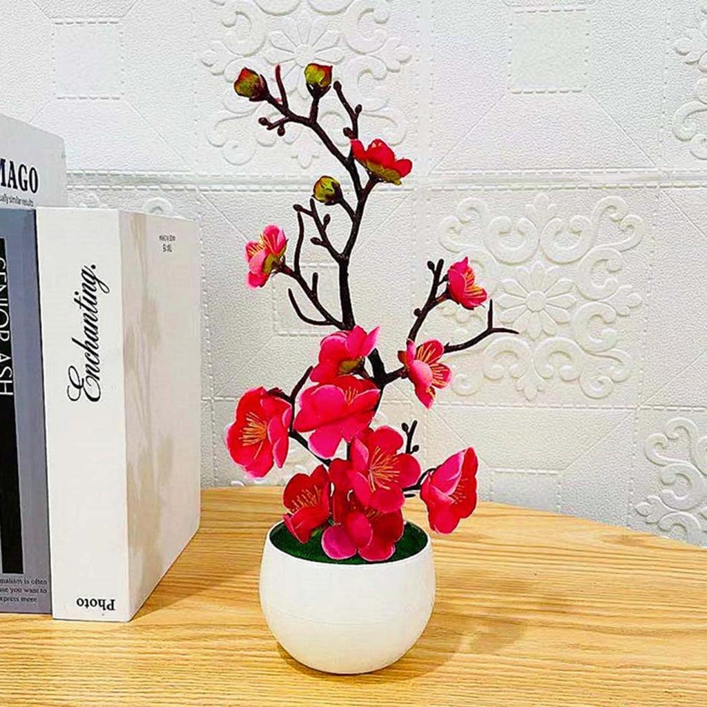 Plant Artificial Potted Flower Plastic Plum Table Decorative