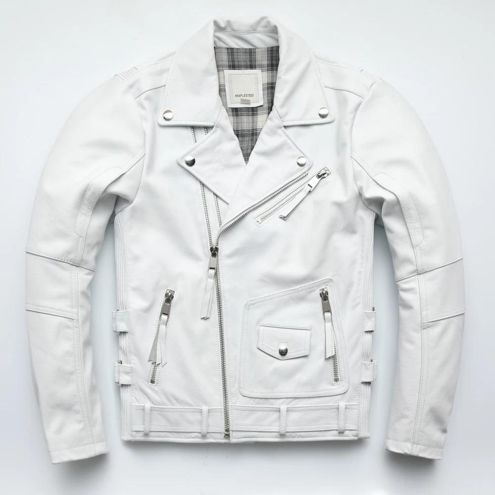 Chinese Size Unique Army Green Motorcycle Jacket Men Leather Jacket 100% Oil Wax Cowhide Motor Biker Jacket Male Leather Coat Winter M455