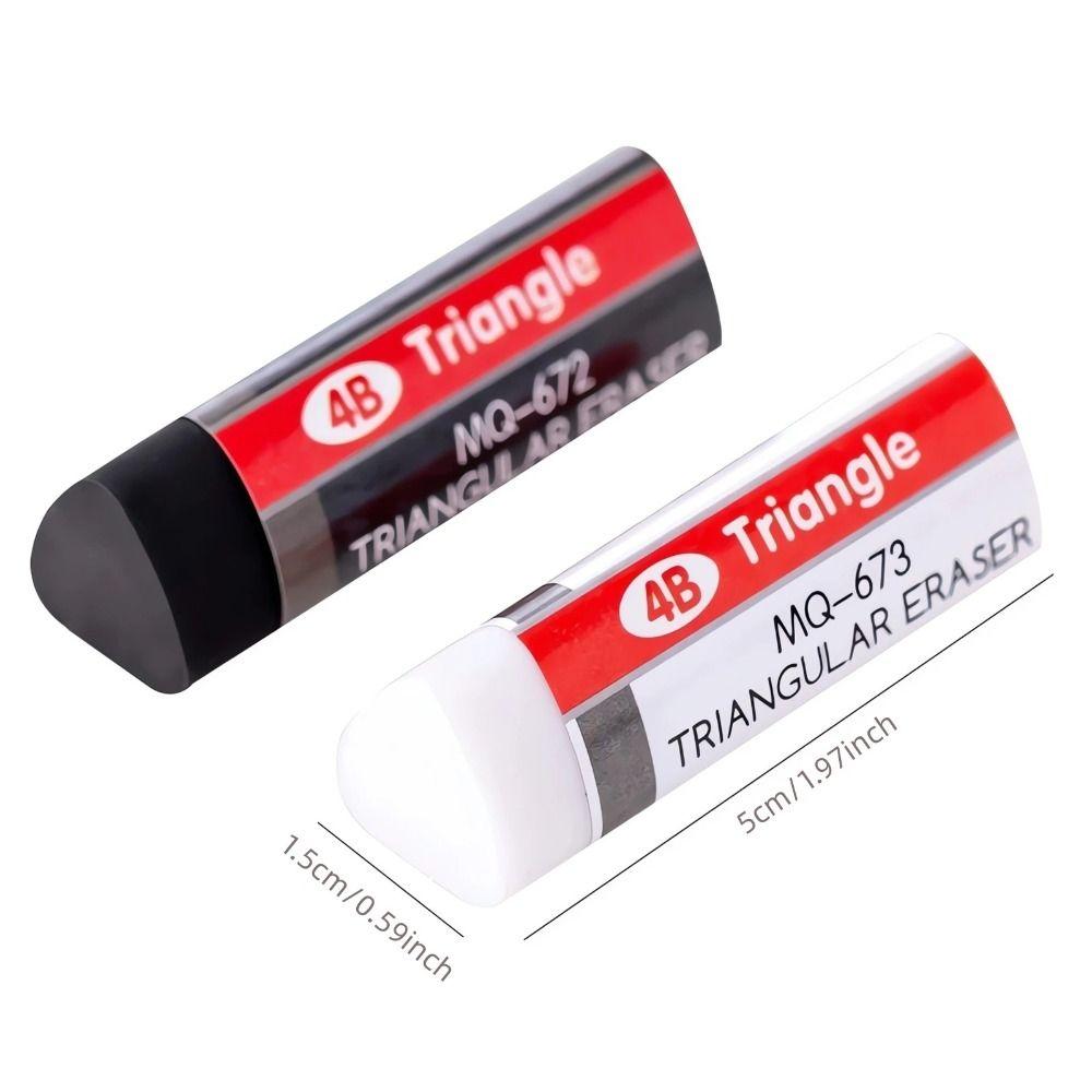 Black White 4B Erasers Sketching Art Pencil Eraser School Supplies Triangular Eraser  Stationery