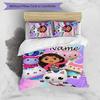 3pcs Gaby's Bubble House4 Cover Set - Personalized Name, HD Printed Bedding with 1 Cover and 2 Pillowcases - Perfect for Home Decor, Easy Care