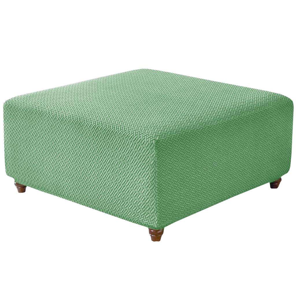 T-Shape Jacquard Square Stool Cover Ottoman Stool Cover Elastic Sofa Footrest Slipcovers for Living Room Office Home Decor