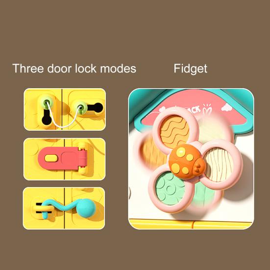 Toddler Six-sided Busy House with LED Light Fine Motor Skills Multi-functional Kids Sensory
