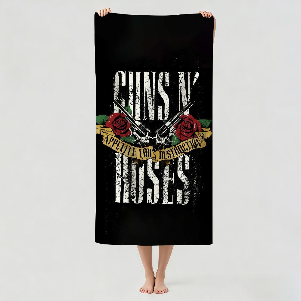 Полотенце для сушки банное рок-группы G-Guns N R-Roses Подходит для легкого плавания, кемпинга, йоги, пляжа.