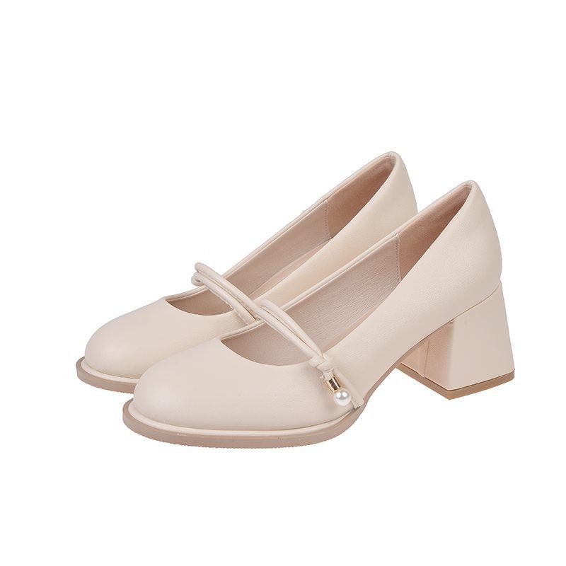 Туфли женские на высоком каблуке, стиль «Сказка», толстый каблук, маленькие кожаные туфли с юбкой, женская обувь Мэри Джейн