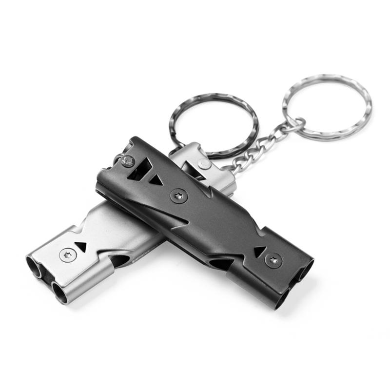 High Decibel Outdoor Life-Saving Emergency Whistles Stainless Steel Portable Keychain Pipe Urgency Survival Multifunction Tool