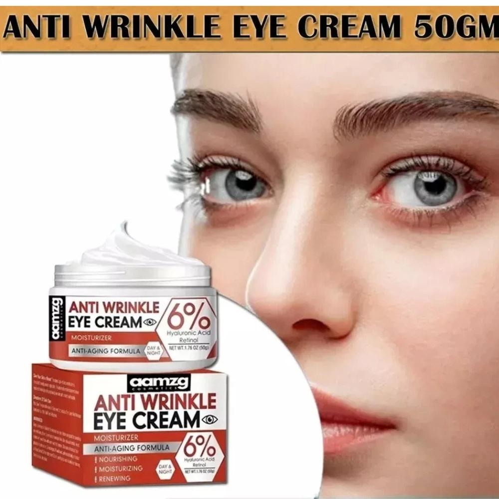Anti Wrinkle Eye Cream with Retinol & 6% Hyaluronic Acid – Anti-Aging Eye Care for Dark Circles, Fine Lines & Puffiness, Day & Night 50 g