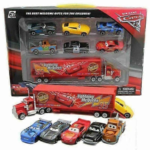Набор из 7 машинок Cars 2 Молния МакКуин и грузовик Мак - Подарки - WELLNGS
