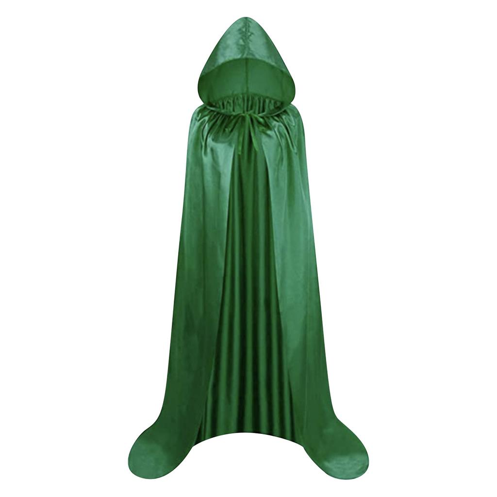 Halloween Cape Stand-up Tie Hood Death Cape Cloak Black Cape