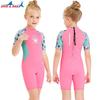 2.5mm Neoprene Kids Wetsuit Swimming Diving Snorkeling Surfing Jellyfish Protection Short Sleeve Girls Winter Use