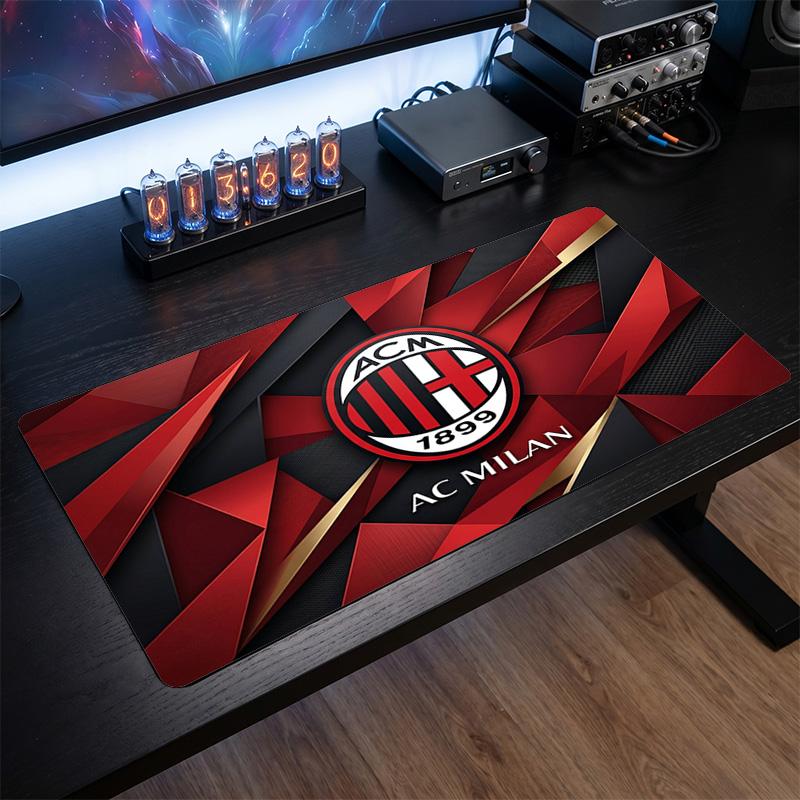 Большой коврик для мыши с принтом AC Milan, нескользящий мягкий резиновый игровой коврик для стола, декор для офисного ноутбука компьютера