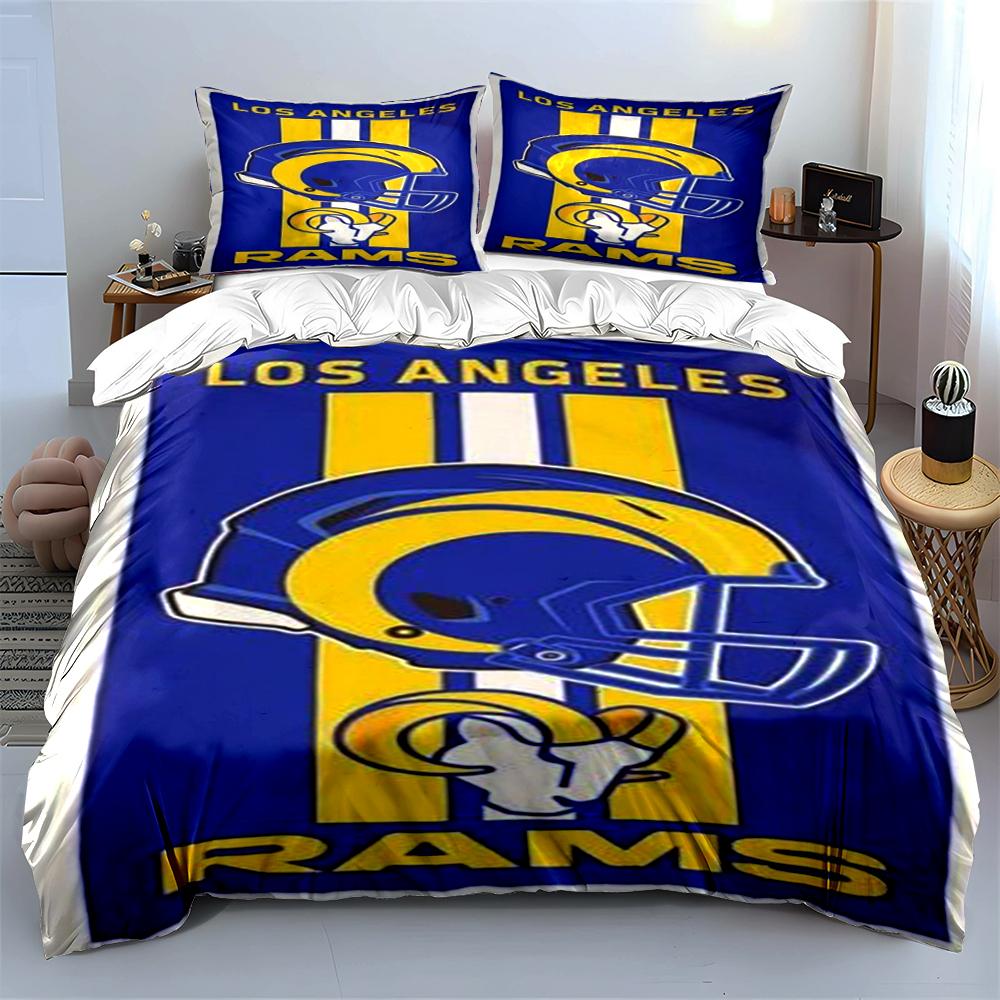 Los Angeles Rams Logo Blue and Yellow Bedding Set (1 duvet cover, 2 pillowcases, duvet not included) sofas