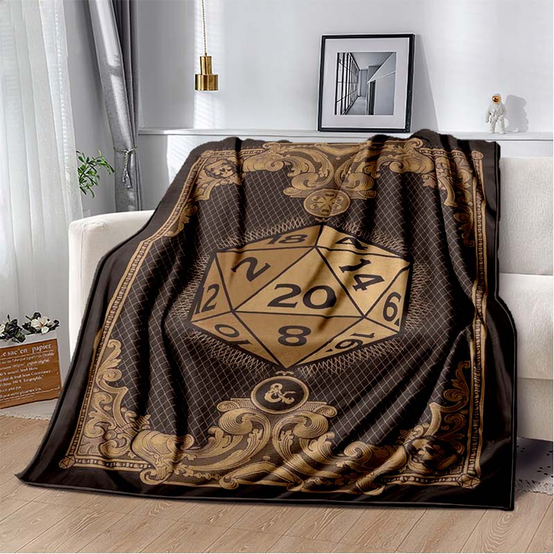 Dungeons & Dragons Red Dragon Print Flannel Blanket, Soft Throw Blanket for Sofa Bed