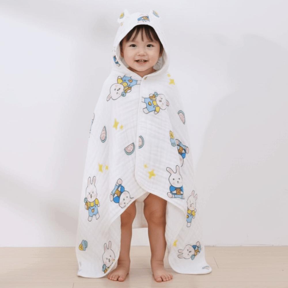 Rabbit Cartoon Blanket Wrap Cotton Sleepwear Bathrobe Cloak Hooded Cape Towels Beach