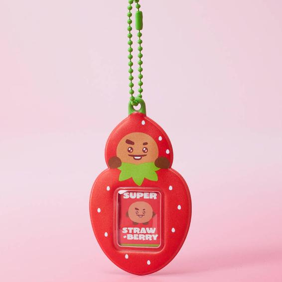 BT21 Мини держатель для фото на брелок Клубничная вечеринка версия.