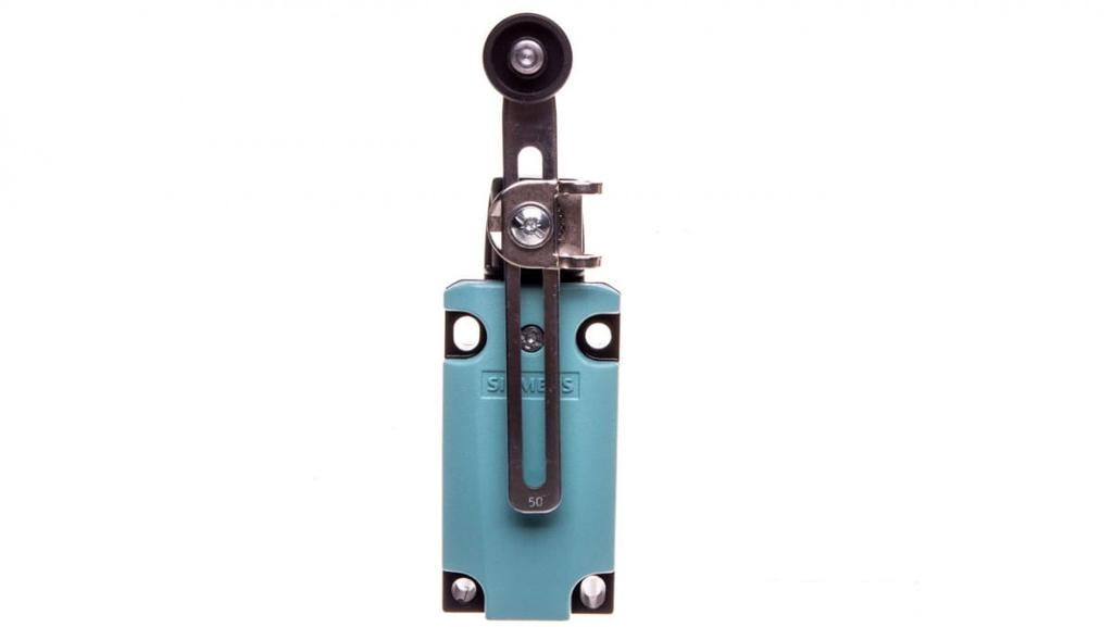 Limit Switch 1NO 1NC Snap Action Metal 40mm Tilting Lever 100mm Step Adjustable Roller 19mm Plastic 3Se5112-0Ch50