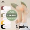3 Pairs Half Palm Cotton Sling Socks for Women High-heeled Sandals Summer Boat Socks Shallow Mouth Non-Slip Invisible Socks