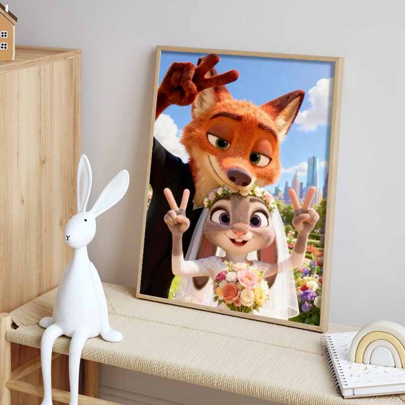 Disney Алмазная живопись Джуди Ник Свадебное Селфи Мультфильм Фильм Вышивка крестом Ручная работа Подарок Декор для дома