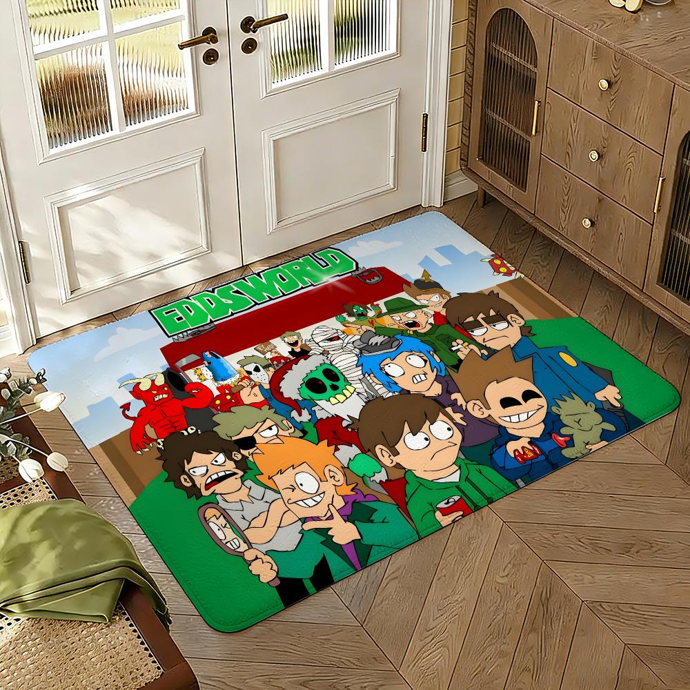 Edd-sworld Floor Mat Soft Thickened Absorbent Non-Slip Bedroom Living Room Door Mat Home Decor Flannel Rugs