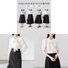French Style White Butterfly Tie Blouse With Detachable Sash For Elegant Workwear